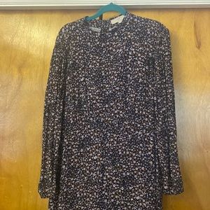 Fall Loft Mock Neck Style black floral dress